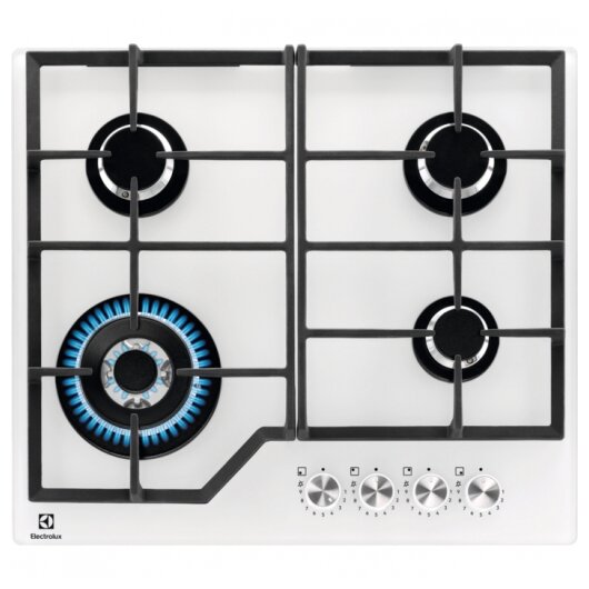 Газовая варочная панель ELECTROLUX KGG64362 W 4 конфорки, белая