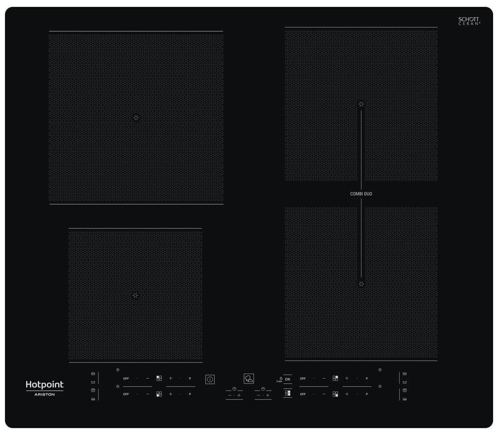 

Электрическая варочная панель HOTPOINT-ARISTON 45 HB 5560B NE, 4 конфорки, черный (HB 5560B NE), Черная, HB 5560B NE