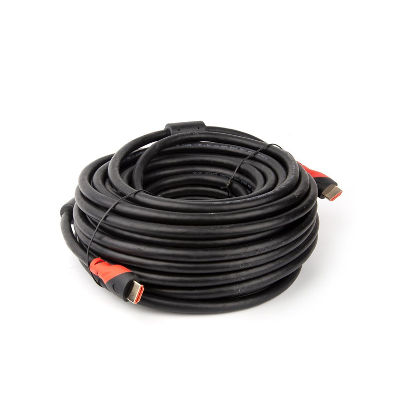 

Кабель HDMI(19M)-HDMI(19M) v2.0 4K, экранированный, ферритовый фильтр, 20 м, красный/черный Telecom PRO TCG220F (TCG220F-20M), TCG220F
