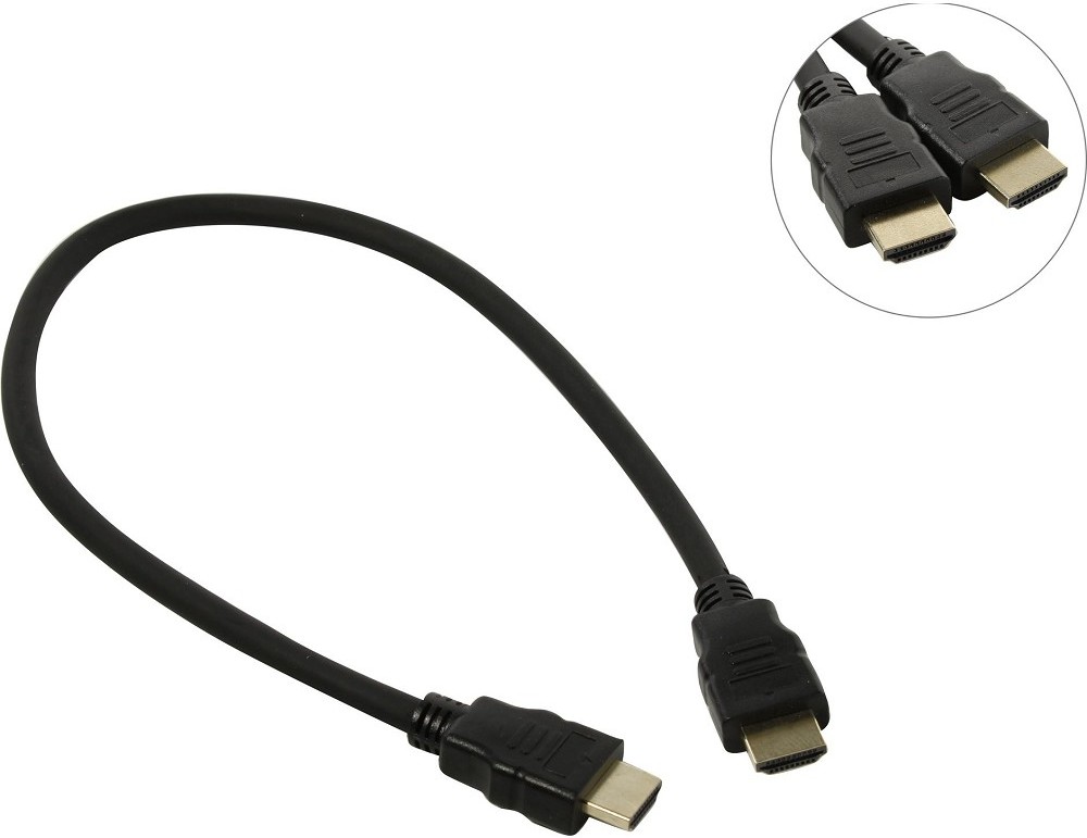 

Кабель HDMI(19M)-HDMI(19M) v2.0 4K, 50 см, черный Exegate (EX287728RUS)