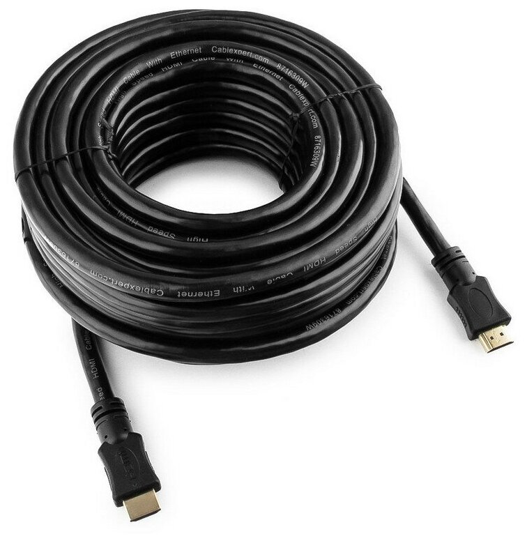 Кабель HDMI(19M)-HDMI(19M) v2.0, 15 м, Cablexpert Light