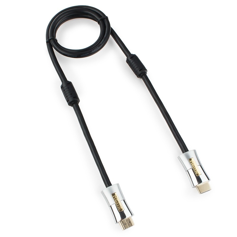 

Кабель HDMI(19M)-HDMI(19M) v2.0 4K, экранированный, ферритовый фильтр, 1 м, черный Gembird/Cablexpert PLATINUM (CC-P-HDMI01-1M)