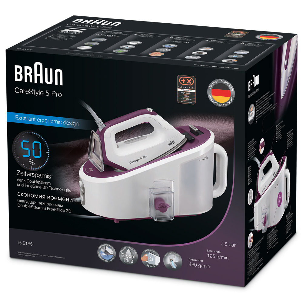 Парогенератор BRAUN CareStyle 5 IS5155 WH 2.4 кВт, 1174226 купить по цене  21600 руб в Томске в интернет-магазине e2e4