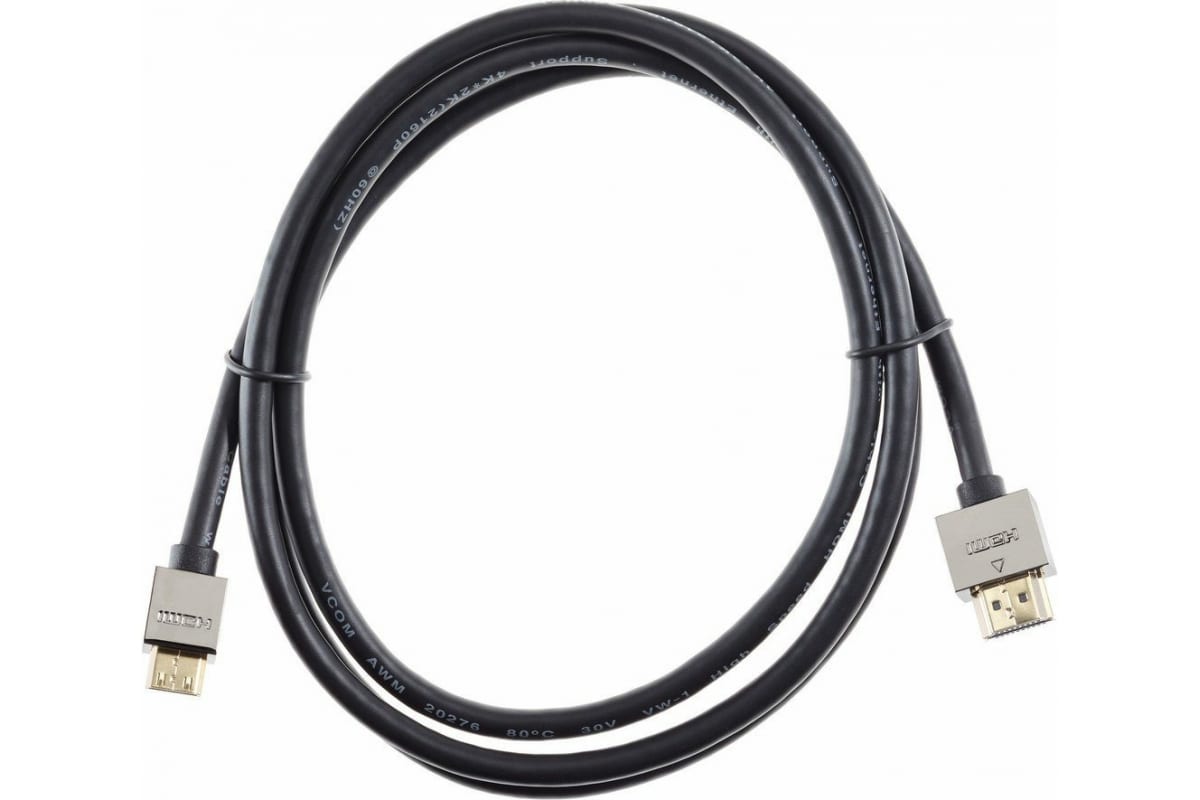 Кабель HDMI(19M)-Mini HDMI(19M) v2.0 4K, 1.8 м, черный VCOM (CG506AC-1.8M) - фото 1