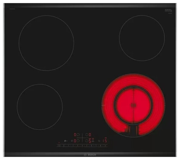 

Электрическая варочная панель Bosch PKF675FP2E 4 конфорки, черный (PKF675FP2E), Черная, PKF675FP2E