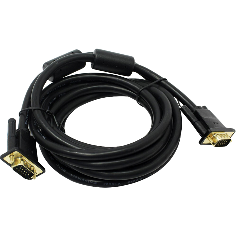 

Кабель VGA(15M)-VGA(15M), ферритовый фильтр, 5 м, черный Vention (DAEBJ)