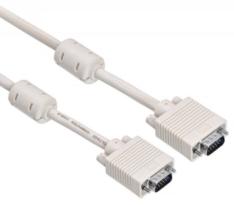 

Кабель VGA(15M)-VGA(15M), ферритовый фильтр, 5 м, серый Buro (CAB016S-5M)