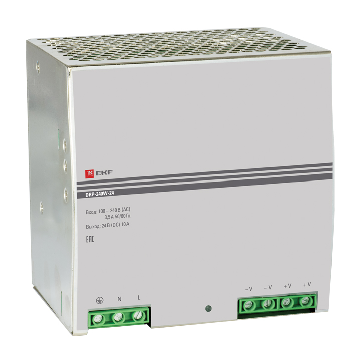 

Блок питания EKF DRP-240W-24, на DIN-рейку, серый, DRP-240W-24