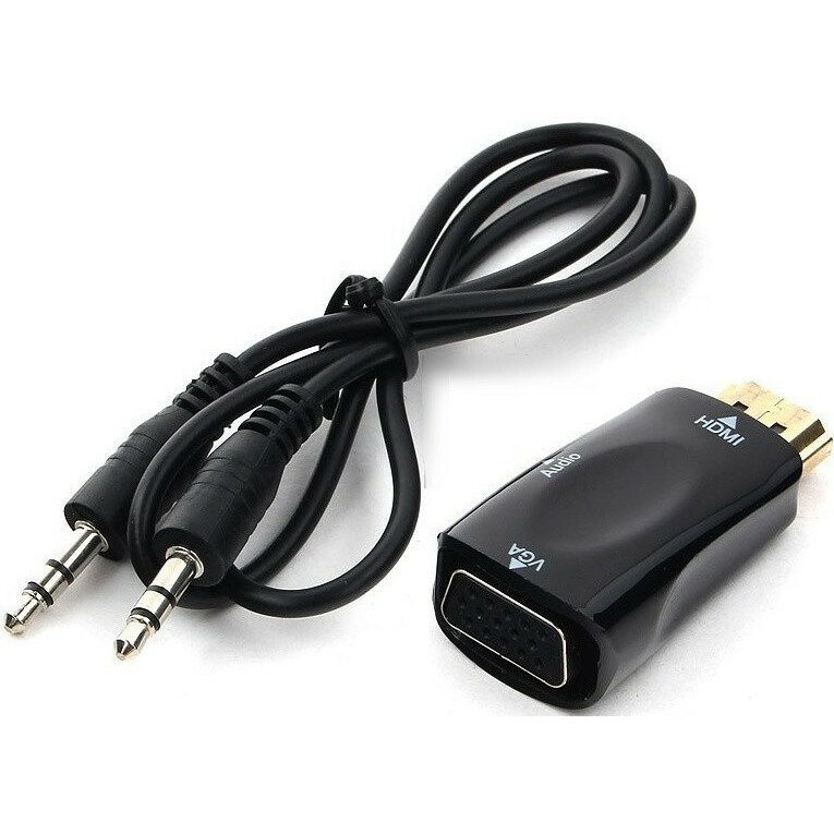 

Переходник (адаптер) HDMI(19M)-VGA(15M)/Jack 3.5mm(M) v1.4, экранированный, черный Bion (BXP-A-HDMI-VGA-02)