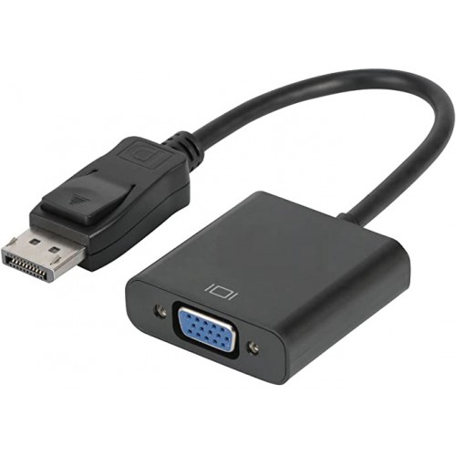 

Переходник (адаптер) DisplayPort(20M)-VGA(15F), экранированный, 15 см, черный KS-is (KS-454)