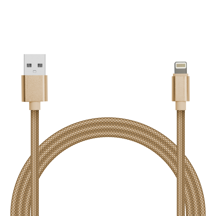 

Кабель USB 2.0(Am)-Lightning 8-pin(m), 2A, 2 м, золотистый, Jet.A JA-DC44 (JA-DC44 2m Gold), JA-DC44