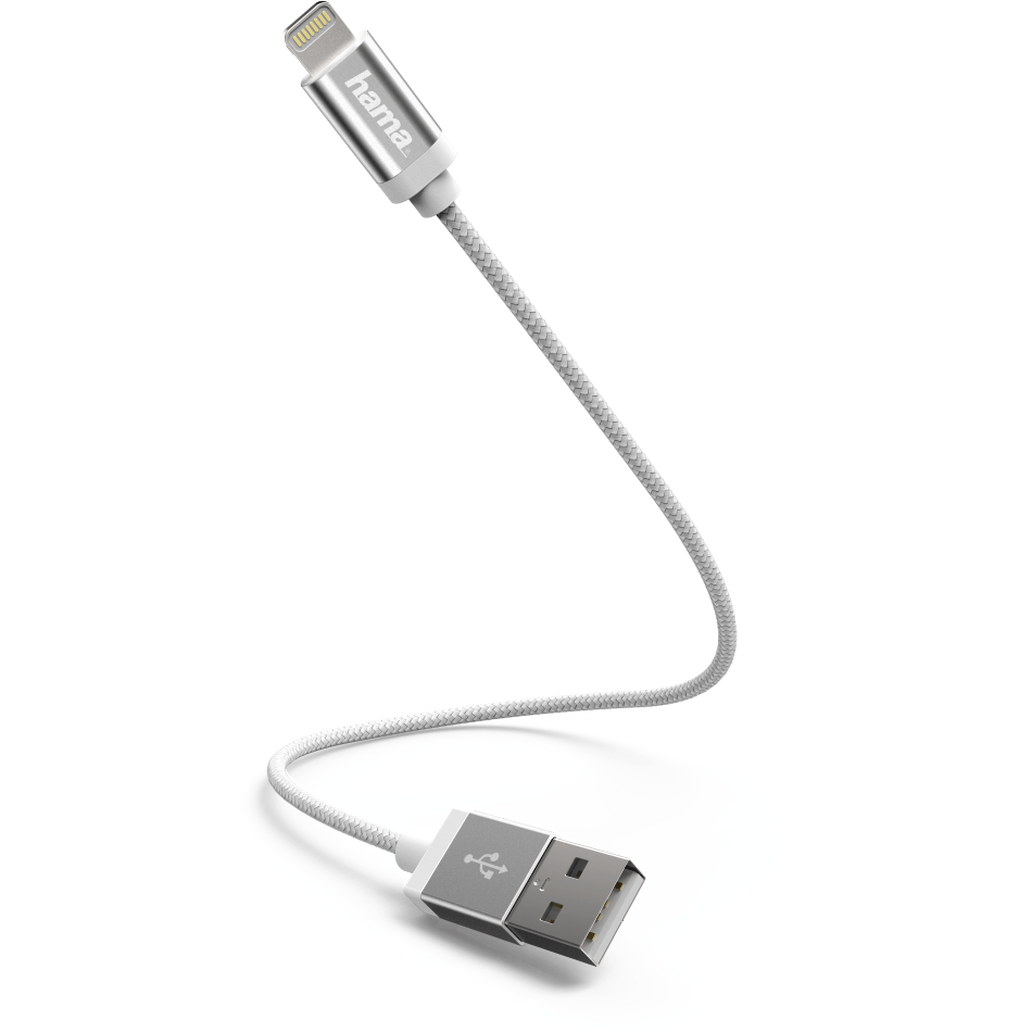 

Кабель Lightning 8-pin-USB 2.0(Am), 20см, белый Hama (00178283)