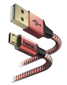 

Кабель USB 2.0(Am)-Micro USB 2.0(Bm), 3A, 1.5 м, красный, Hama (00178288)