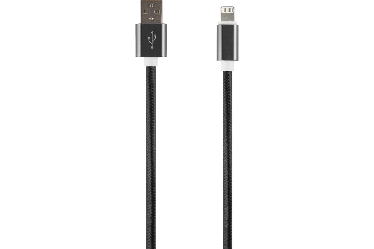 

Кабель USB-Lightning 8-pin, 1A, 2 м, черный, Red Line (УТ000017394)