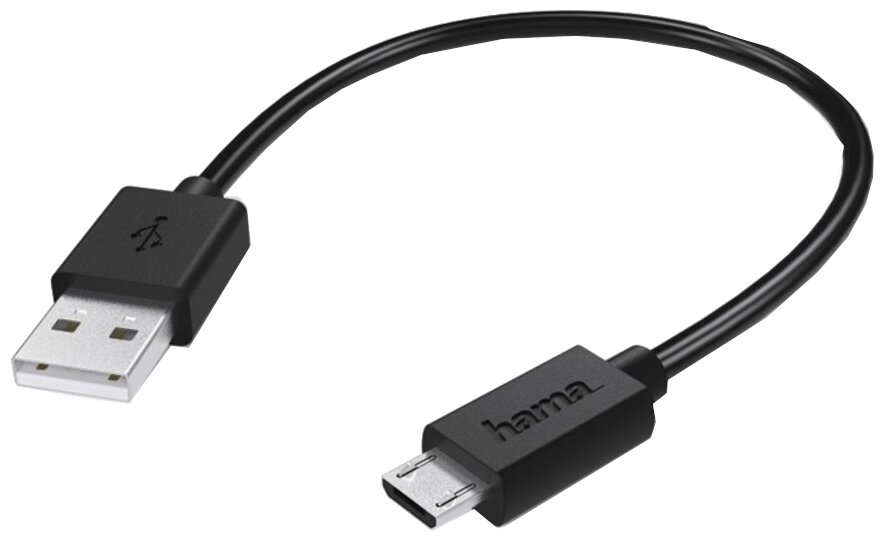 

Кабель USB 2.0(Am)-Micro USB 2.0(Bm), 20 см, черный, Hama (00123542), 0
