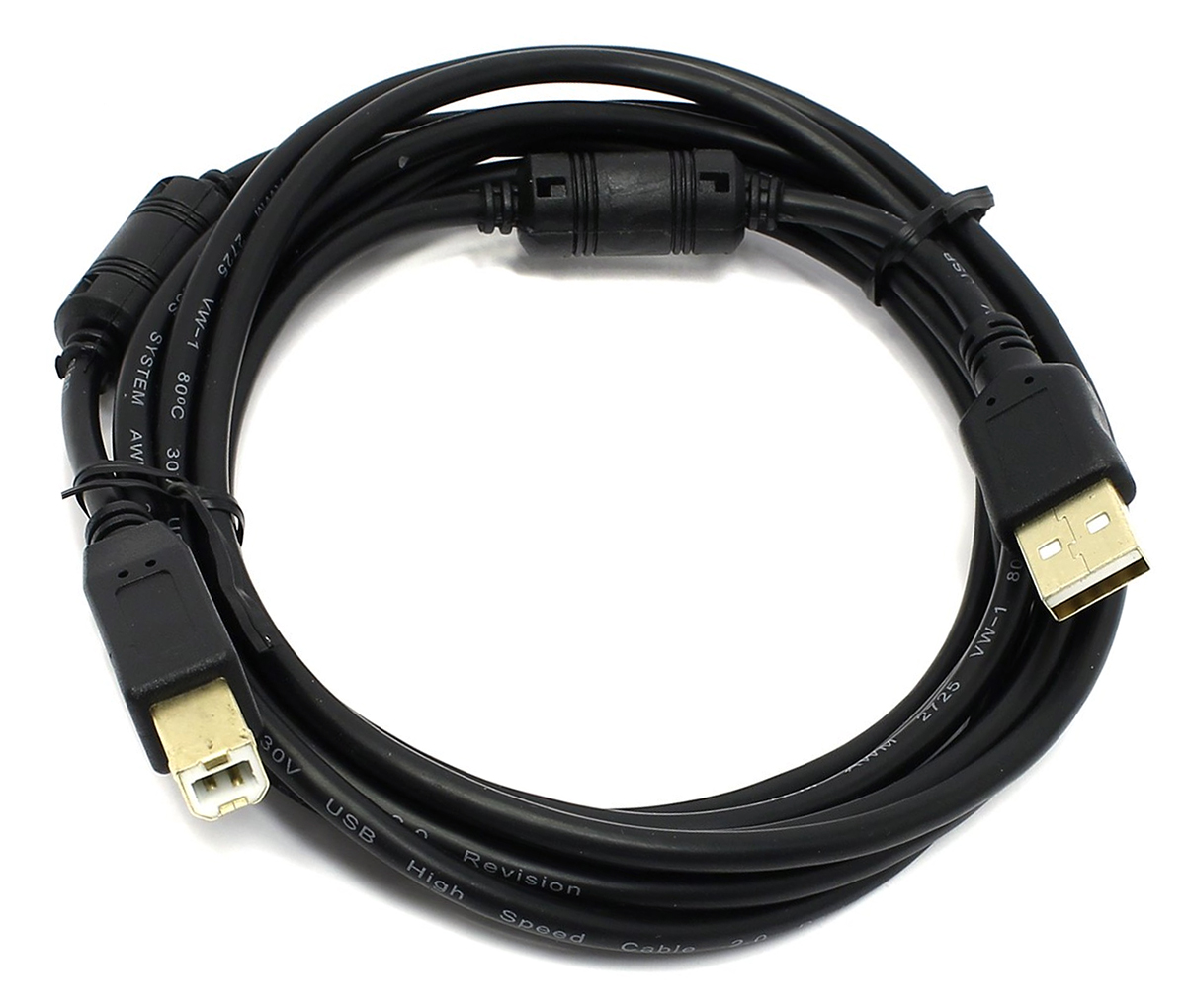 

Кабель USB 2.0(Am)-USB 2.0(Bm), OTG, ферритовый фильтр, 5 м, черный, 5bites (UC5010-050A)