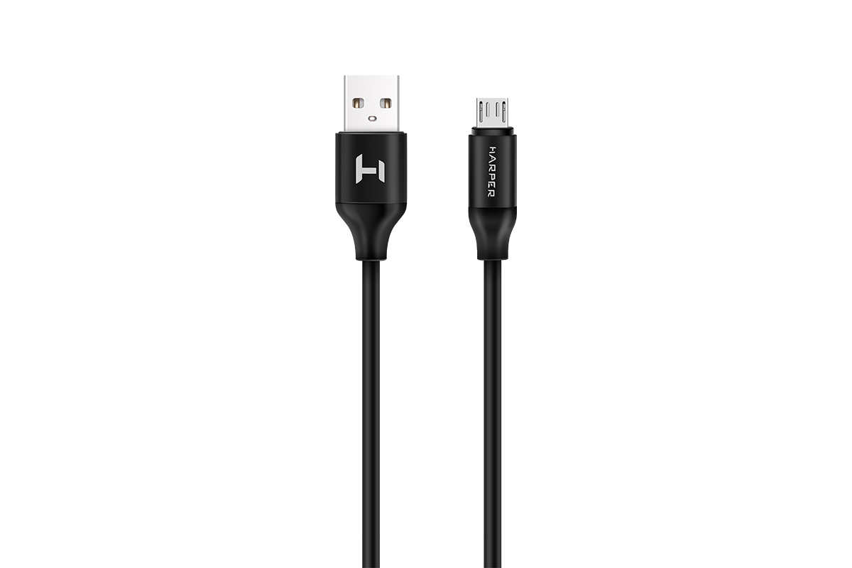 

Кабель USB 2.0(Am)-Micro USB 2.0(Bm), 2A, 1 м, черный, HARPER SCH-330 (H00001625), SCH-330