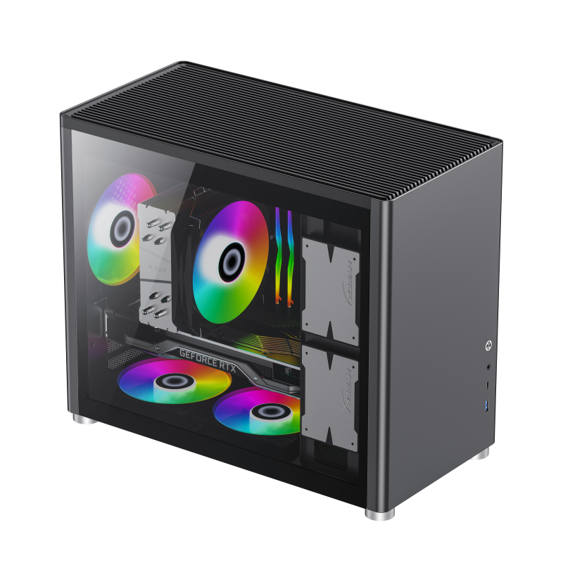 

Корпус GameMax Spark, mATX, Midi-Tower, USB 3.2, USB Type-C, черный, без БП (Spark Black), Spark