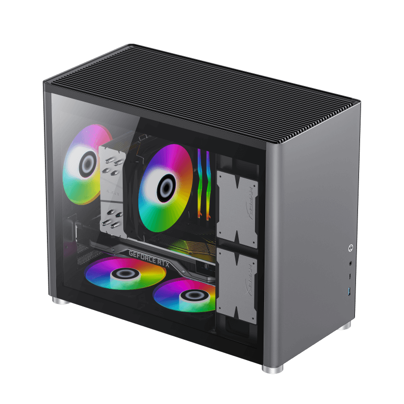 

Корпус GameMax Spark, mATX, Midi-Tower, USB 3.2, USB Type-C, серый, без БП (Spark Grey), Spark