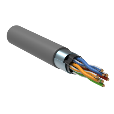 Витая пара FTP кат.5e, 4 пары, CU, 0.46 мм, 305м., внутренний, одножильный, PVC, серый, ITK (BC1-C5E04-311-305-G)