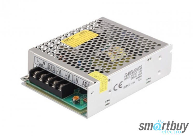 

Блок питания Smartbuy 25 Вт для светодиодной ленты, серый (SBL-IP20-Driver-25W)
