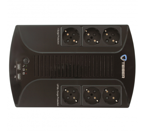 

ИБП TIEBER LI 800, 800 VA, 480 Вт, EURO, розеток - 6, черный (LI 800), LI 800