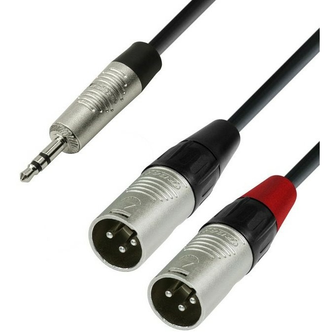 

Кабель Jack 3.5mm(M)-2xXLR(M), экранированный, 1.8 м, черный Adam Hall REAN (K4YWMM0180)