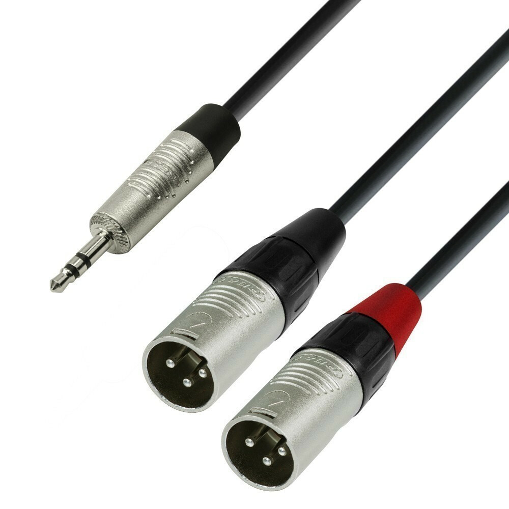 

Кабель Jack 3.5mm(M)-2xXLR(M), экранированный, 3 м, черный Adam Hall REAN (K4YWMM0300)