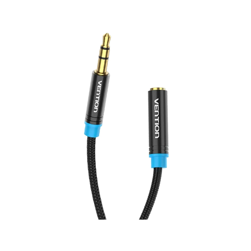 

Кабель Jack 3.5mm(M)-Jack 3.5mm(F), экранированный, 1 м, черный Vention (VAB-B06-B100-M)