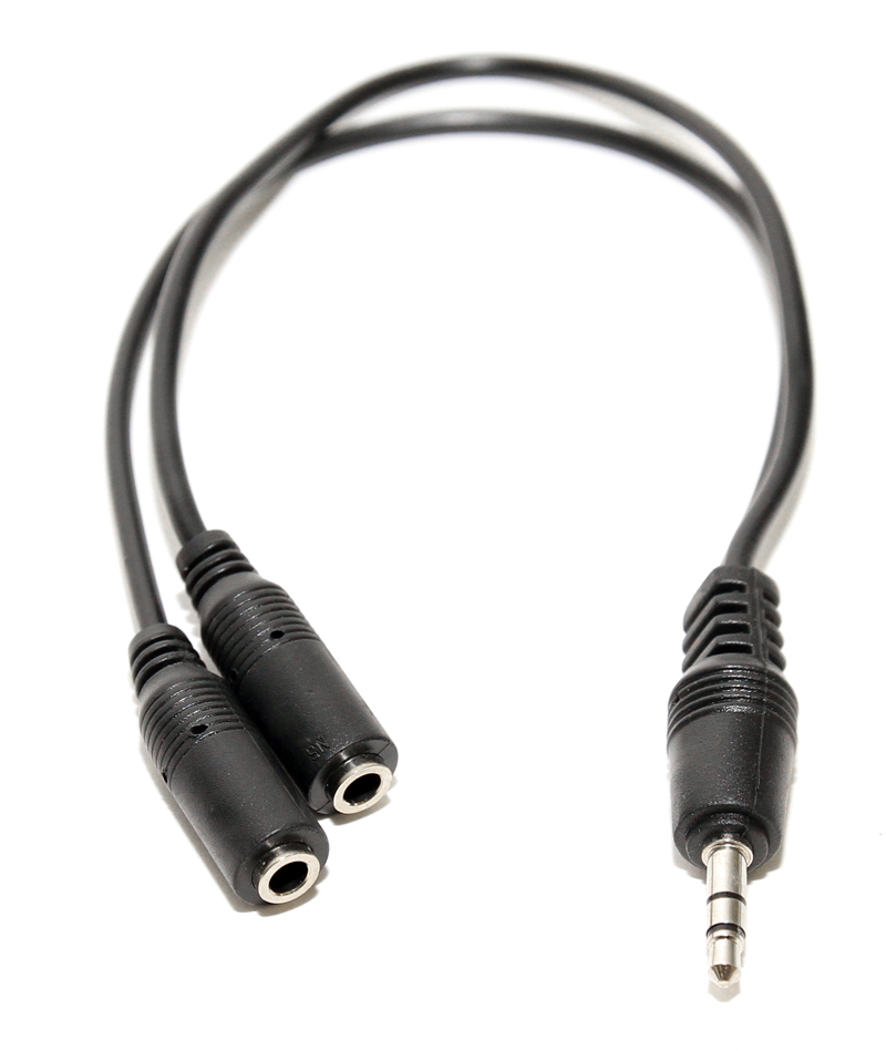 

Кабель-разветвитель Jack 3.5mm(M)-2xJack 3.5mm(F), 10 см, черный 5bites (AA-3MF2-02BK)