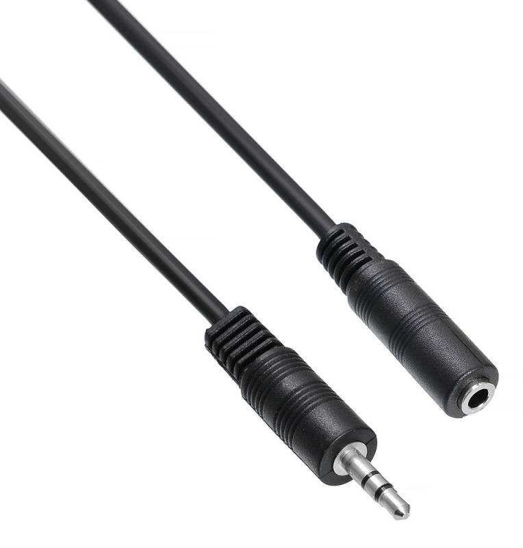 

Кабель-удлинитель Jack 3.5mm(M)-Jack 3.5mm(F), 1 м, черный Buro (BAAC003-1)