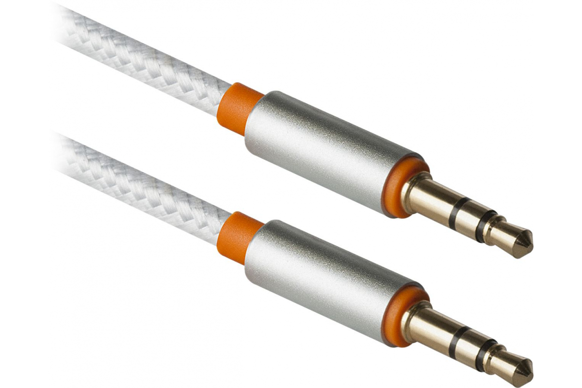 

Кабель соединительный Jack 3.5mm(M)-Jack 3.5mm(M), 1.2 м, белый Defender (87513)