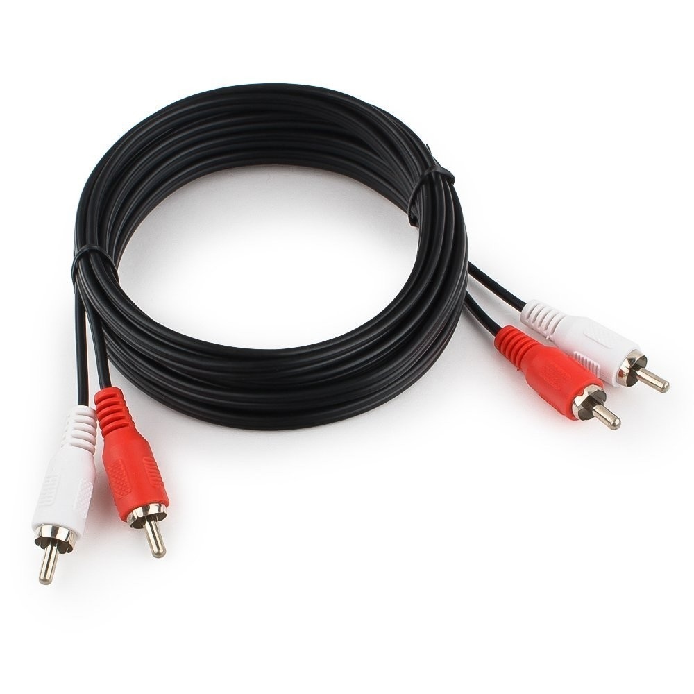 Кабель соединительный 2xRCA(M)-2xRCA(M), 15 м, черный Gembird/Cablexpert (CCA-2R2R-15M)