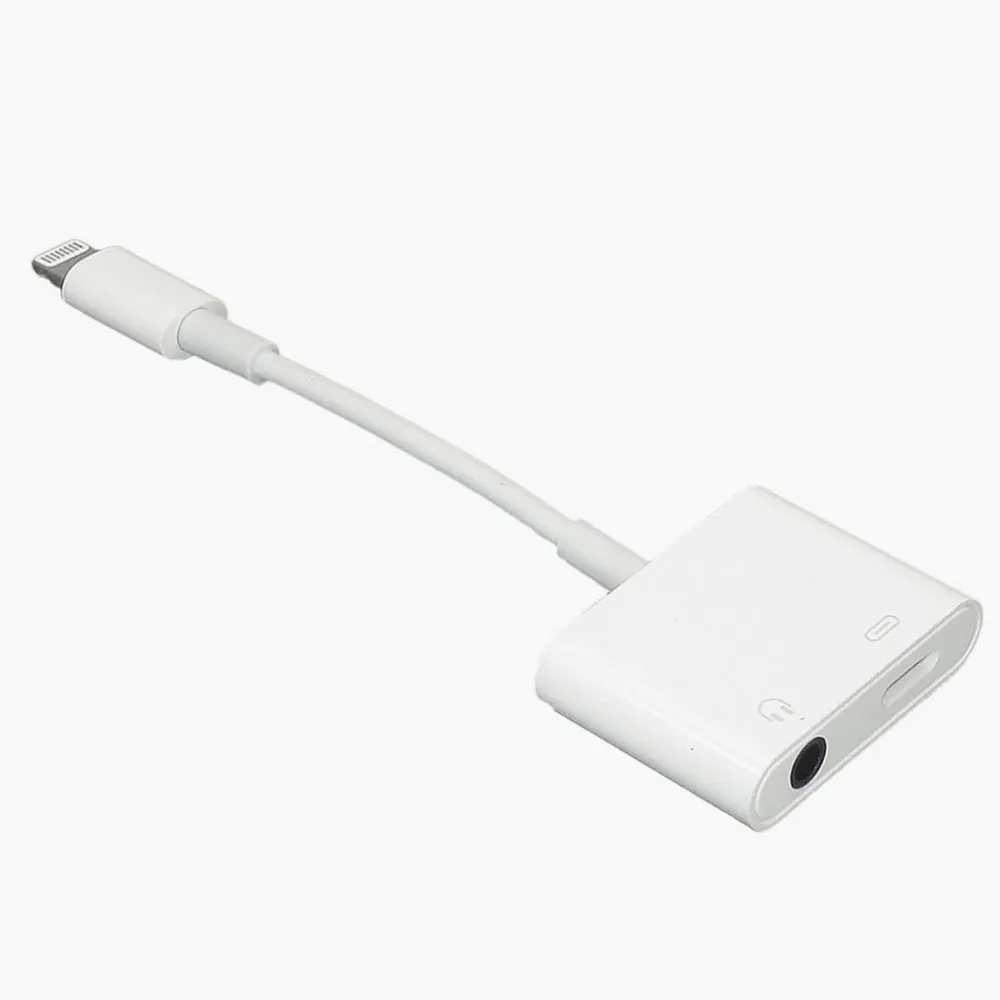 

Переходник (адаптер) Lightning 8-pin(M)-Jack 3.5mm(F)/Lightning 8-pin(F), 10 см, белый (MH-83Y), 0