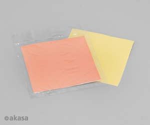 Термопрокладка Akasa Thermal Adhesive Tape, 0.9 Вт/м·К, коробка, 80x80x0.3мм, желтый/оранжевый (AK-TT12-80)
