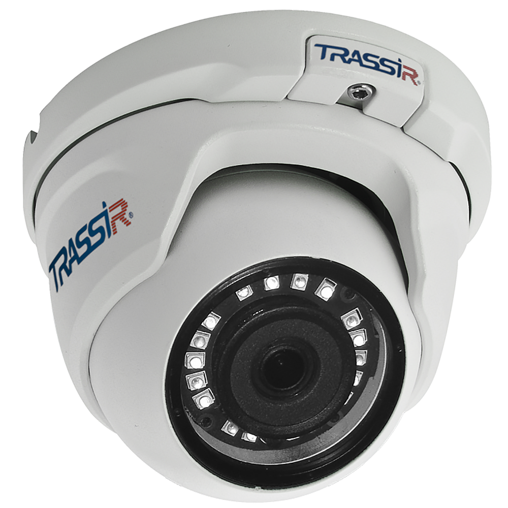 IP-камера Trassir TR-D2S5 v2 3.6 мм, уличная, купольная, 2Мпикс, CMOS, до 1920x1080, до 25 кадров/с, ИК подсветка 25м, POE, -40 °C/+60 °C, белый (TR-D2S5 v2 3.6)