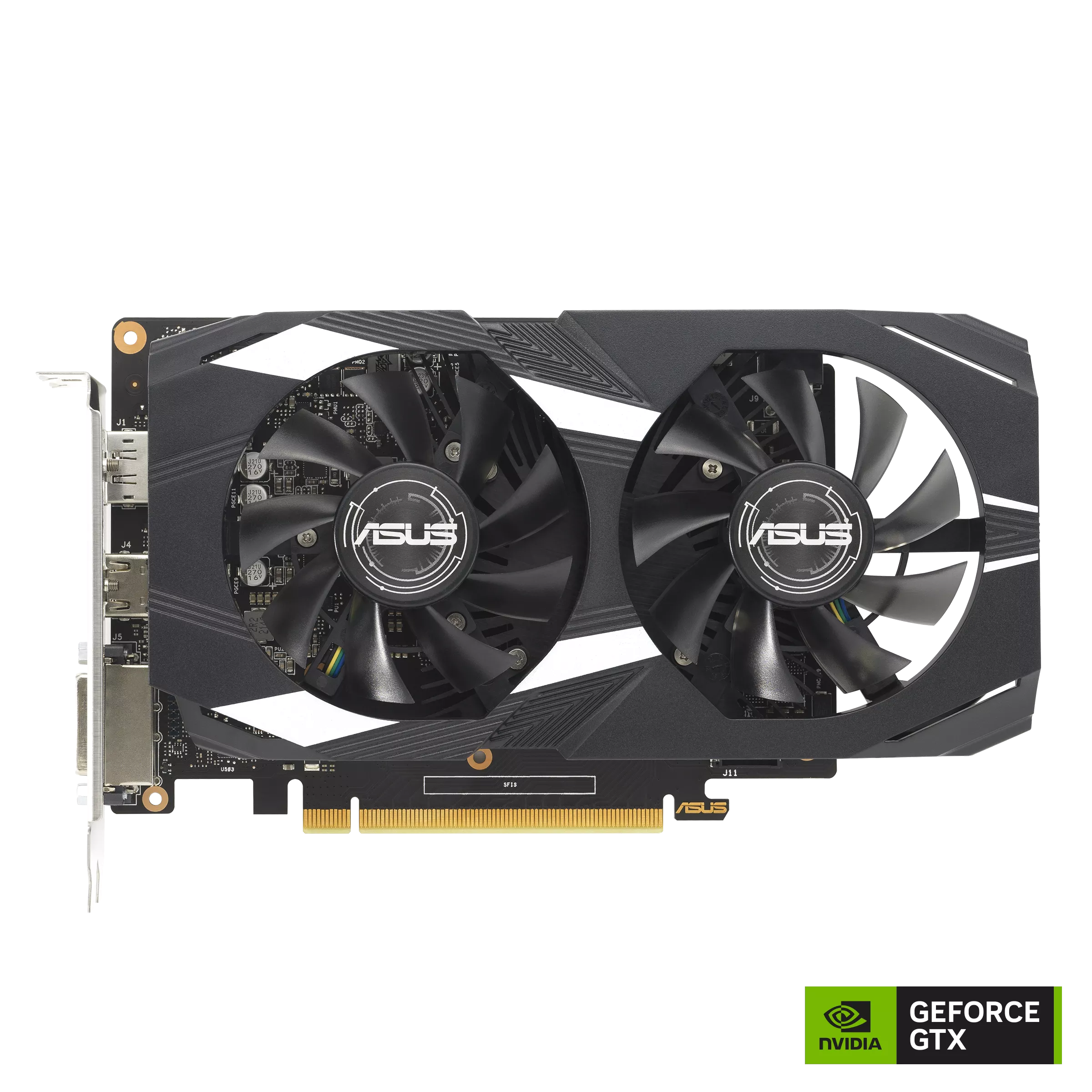 Видеокарта ASUS NVIDIA GeForce GTX 1650 Dual, 4Gb DDR6, 128 бит, PCI-E, DVI, HDMI, DP, Retail (DUAL-GTX1650-O4GD6-P-V2)