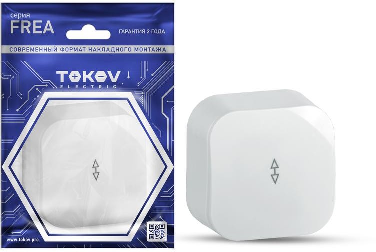 

Переключатель Tokov Electric Frea, 1кл., открытый монтаж, в сборе, белый (TKE-FR-P1-C01), Frea