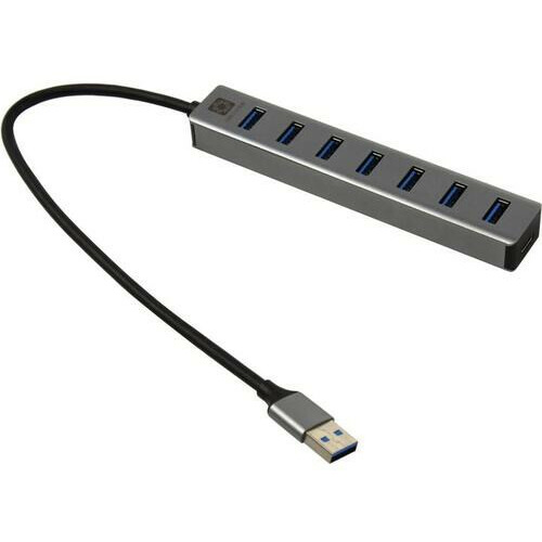

USB-концентратор 5bites HB37-315SL, 7xUSB 3.0, 1xUSB-C, серебристый + с отдельным портом для зарядки мобильных устройств с потреблением до 3А (HB37-315SL), HB37-315SL
