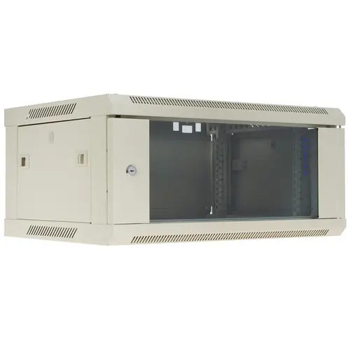 Шкаф телекоммуникационный настенный 4U 600x450 мм, стекло, серый, разборный, 5bites (TC6401-04G)