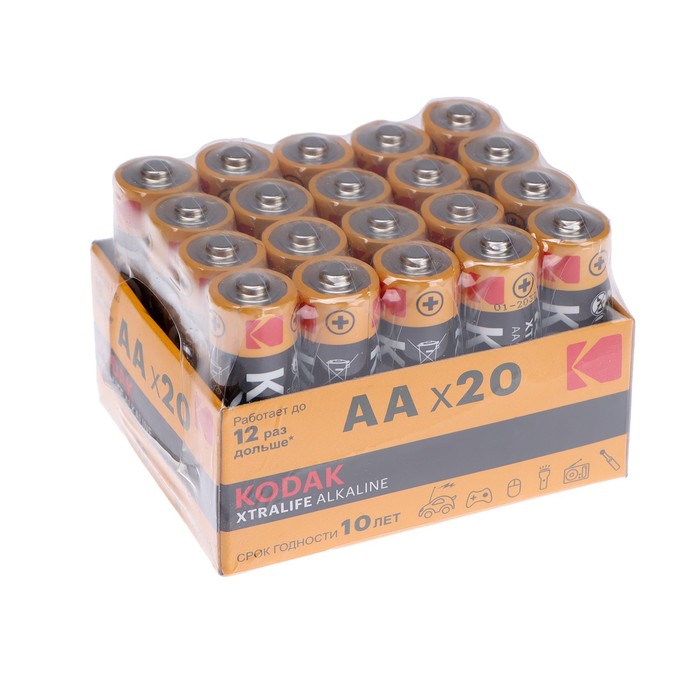 

Батарея Kodak XTRALIFE, AA (LR06/15А), 1.5 В, 20 шт. (CAT30425392-RU1)