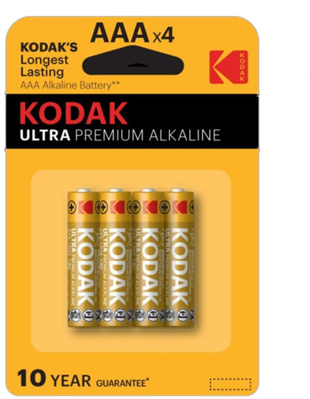 

Батарея Kodak Ultra, AAA (LR03), 1.5 В, 4 шт. (CAT30959521)