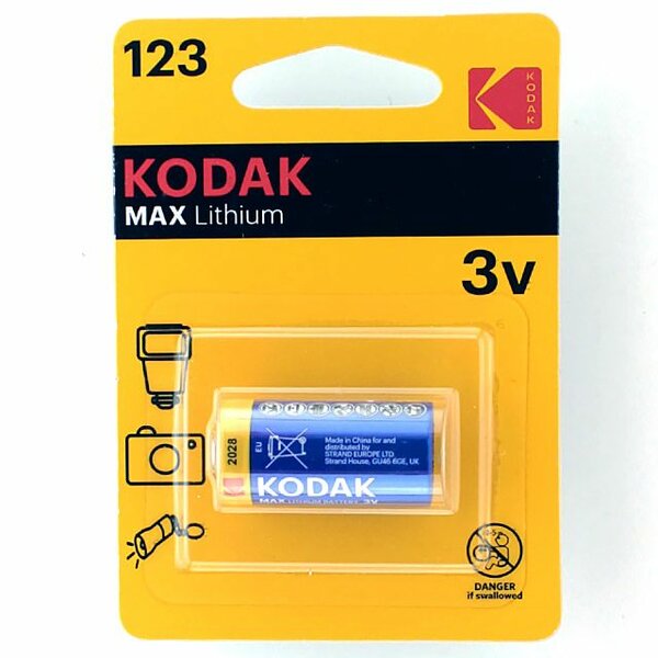 

Батарея Kodak MAX, 123 (CR123/CR123A/CR17345), 3 В, 1 шт. (CAT30956223-RU1 )