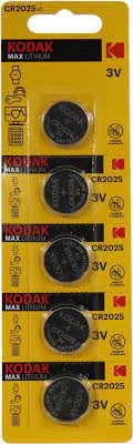 

Батарея Kodak MAX, CR2025, 3 В, 5 шт. (CAT30411562-RU1)