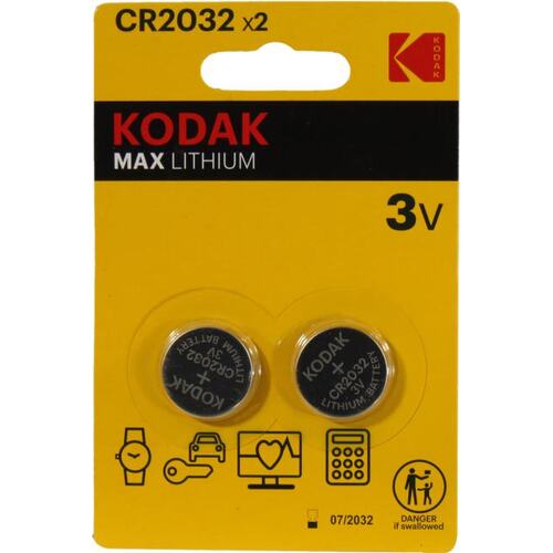 Батарейка Kodak MAX, CR2032, 3V, 2 шт