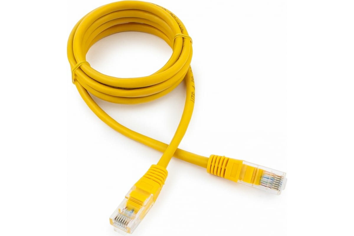 Патч-корд UTP кат.5e, 1.5 м, RJ45-RJ45, желтый, Cablexpert (PP12-1.5M/Y)