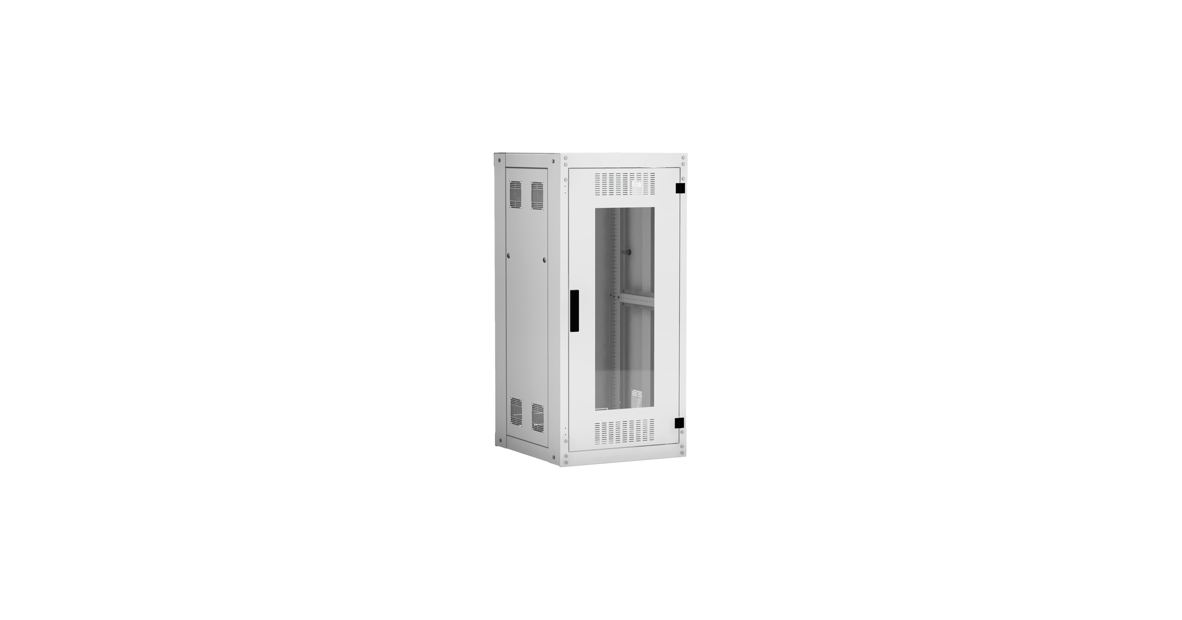 Шкаф телекоммуникационный напольный 24U 600x600 мм, стекло/металл, серый, разборный, NETLAN EC-FZ (EC-FZ-246060-GMM-GY)