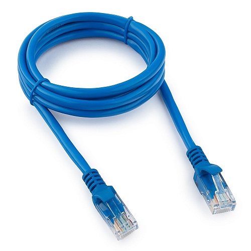 Патч-корд UTP кат.5e, 1.5 м, RJ45-RJ45, синий, CCA, Cablexpert (PP12-1.5M/B)