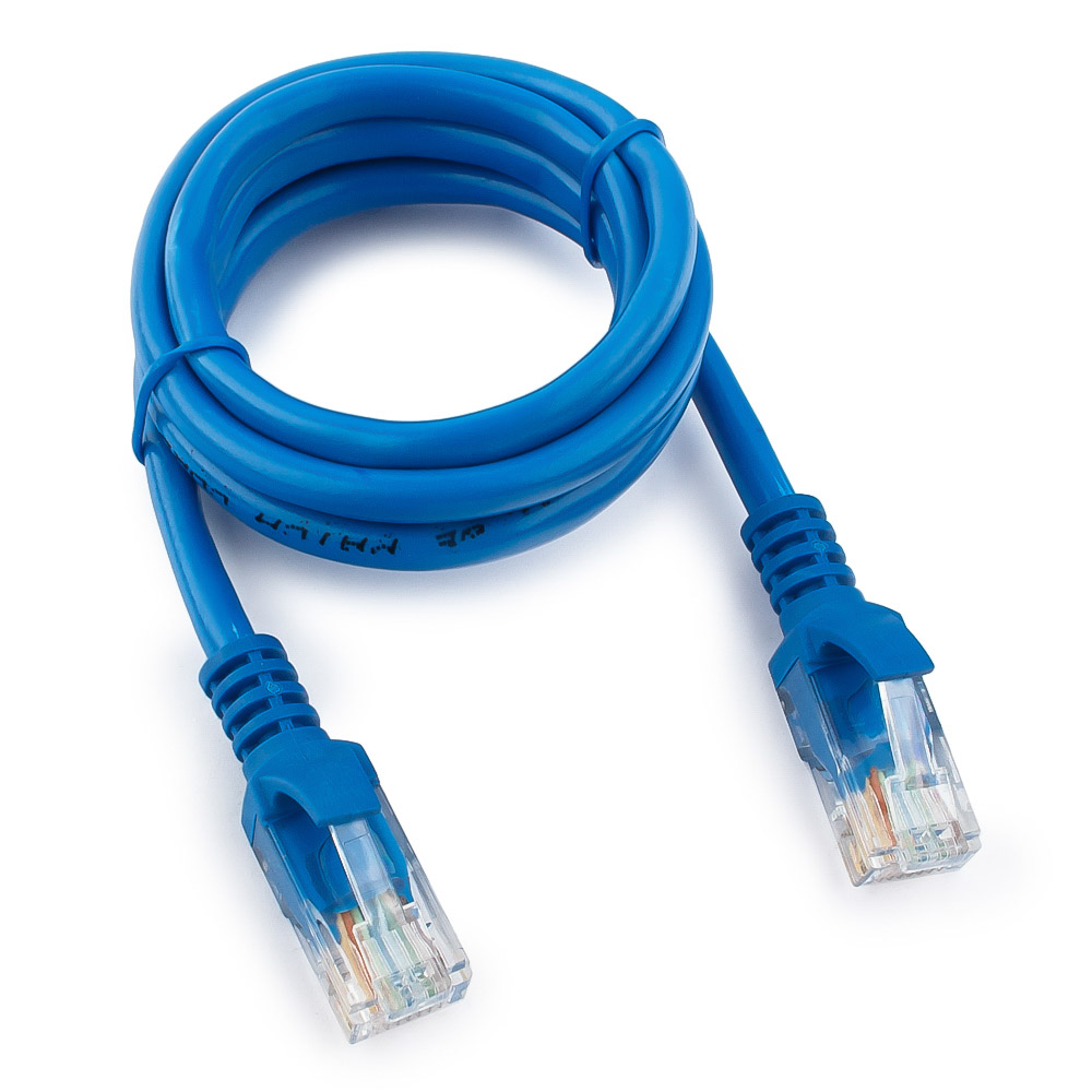 Патч-корд UTP кат.5e, 1 м, RJ45-RJ45, синий, CU, Cablexpert (PP10-1M/B)