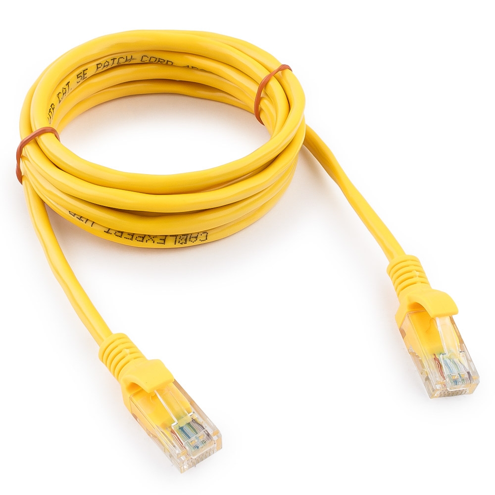 

Патч-корд UTP кат.5e, 2 м, RJ45-RJ45, желтый, CU, Cablexpert (PP10-2M/Y)